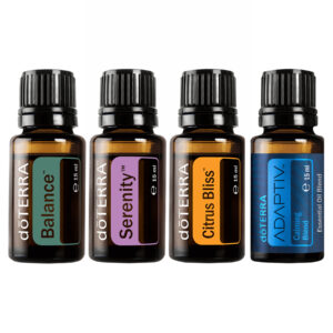 A doTERRA Hangulatkezelő csomag négy különleges illóolaj-keverékkel: Balance, Citrus Bliss, Adaptiv és Serenity. Változatos aromák a mindennapokra.